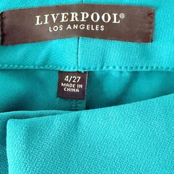 Liverpool Los Angeles Turquoise Stretch Trousers 4/27 Tailored Fit - Picture 3 of 5